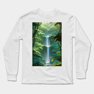 Waterfalls in a Forest - Lovers Long Sleeve T-Shirt